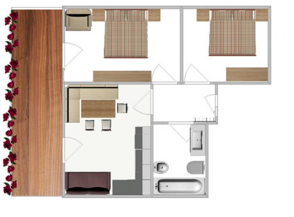 Rechte-Wohnung - Alpenglühen Urlaub auf dem Bauernhof Wohnung Südtirol