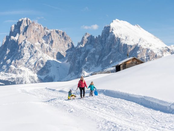 Winter Seiser Alm Familie Kinder